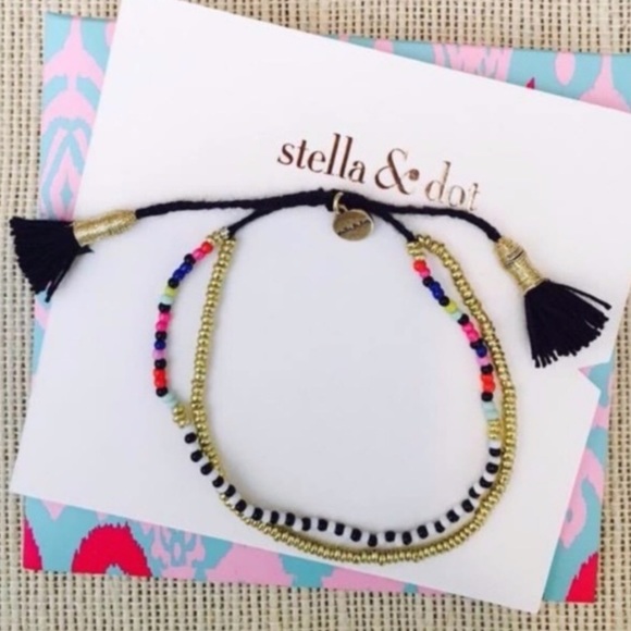 Stella & Dot | Dainty Gold Bracelet🌈Beaded Melody Bracelet - Picture 3 of 9